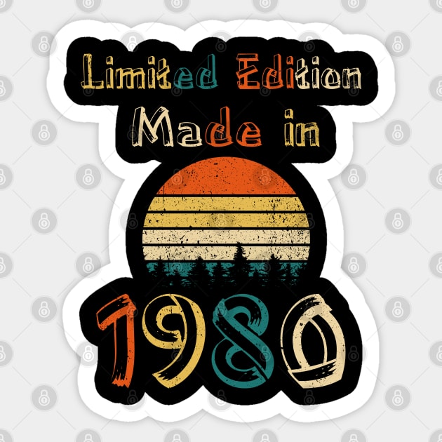 Vintage 1980 Made in 1980 40th Birthday Sticker by Johnathan Allen Wilson